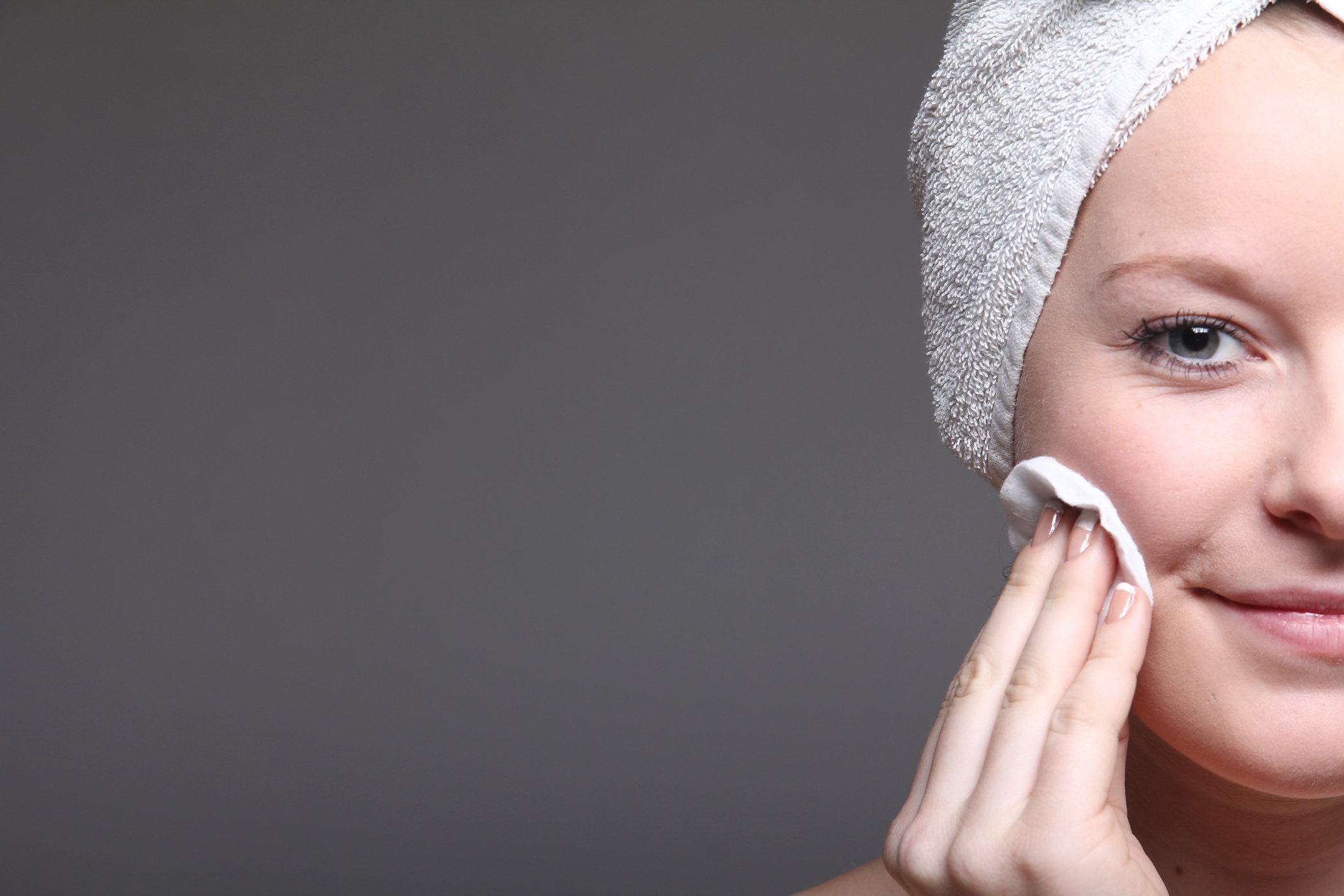 Beautiful caucasian skincare woman