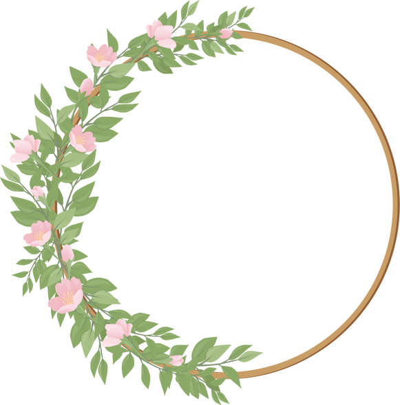 Floral Circle Frame Illustration